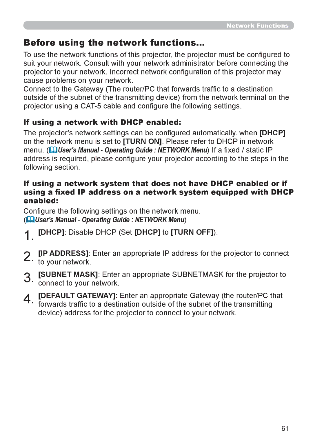 Dukane 8755D-RJ, 8065 user manual Before using the network functions… 