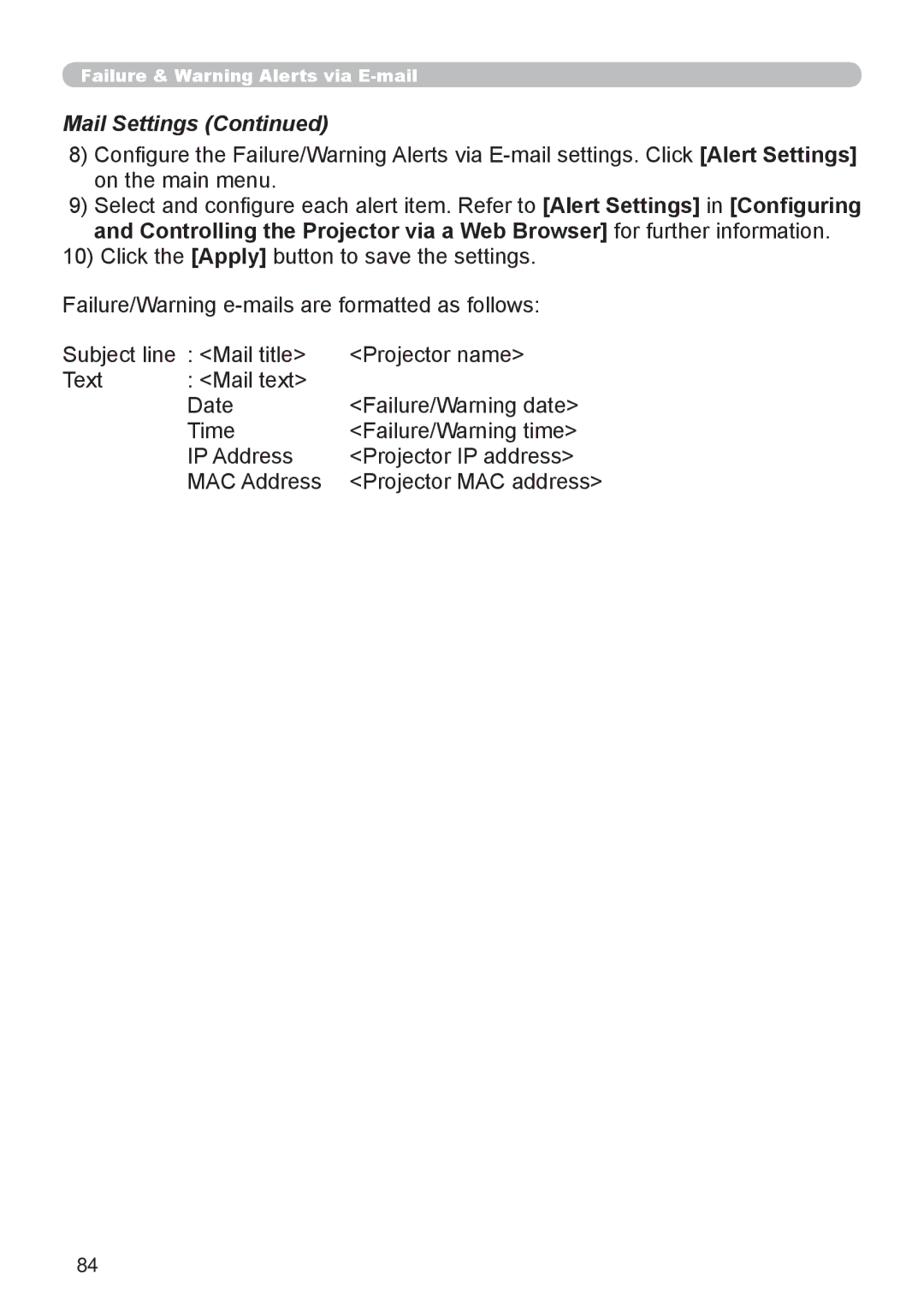 Dukane 8065, 8755D-RJ user manual Mail Settings 