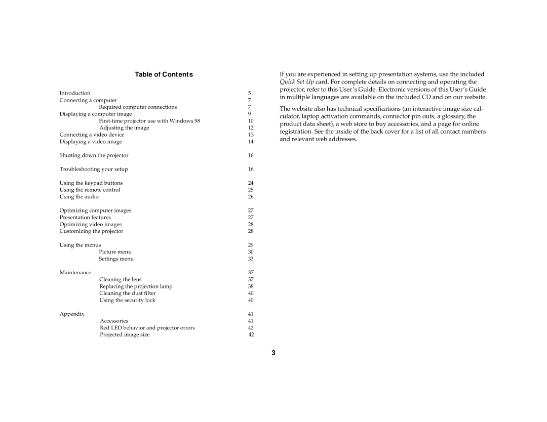 Dukane 8758, 8772 manual Table of Contents 