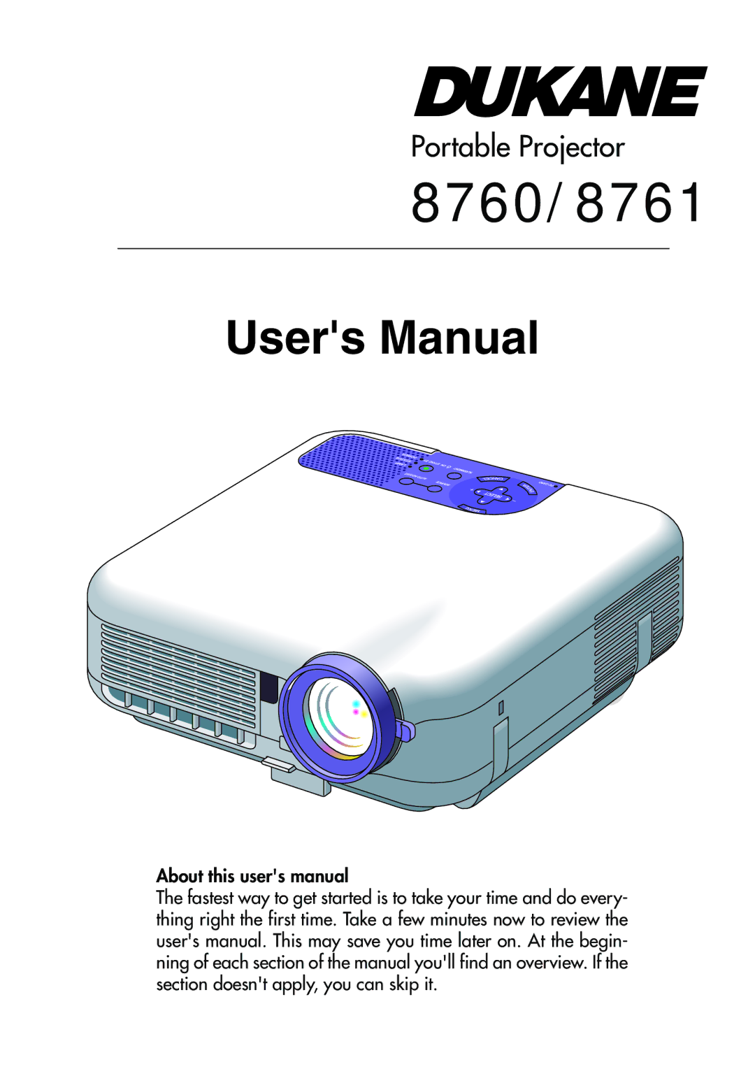 Dukane user manual 8760/8761 