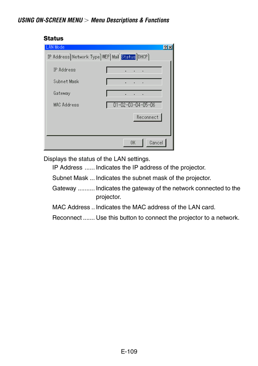 Dukane 8761, 8760 user manual Status 