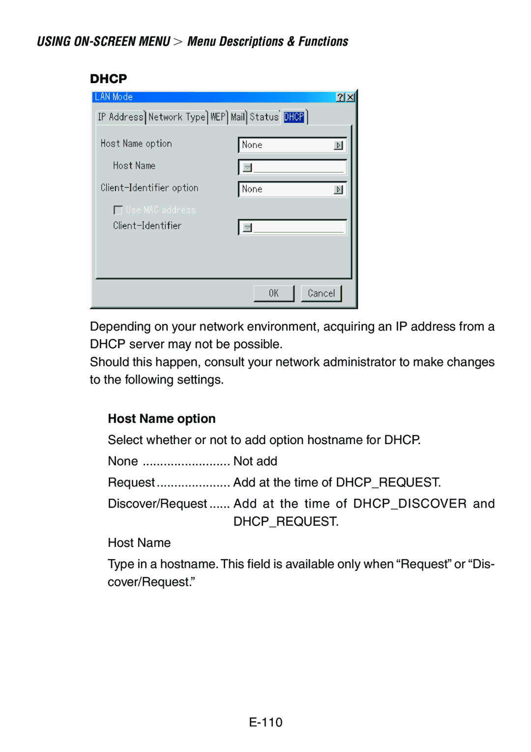 Dukane 8760, 8761 user manual Dhcp 