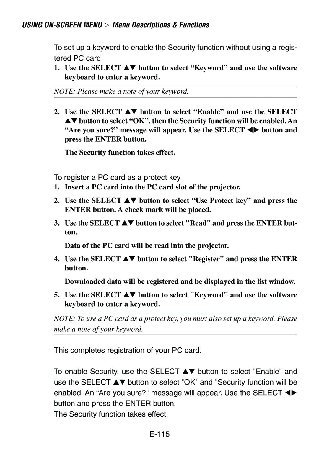 Dukane 8761, 8760 user manual Tered PC card 