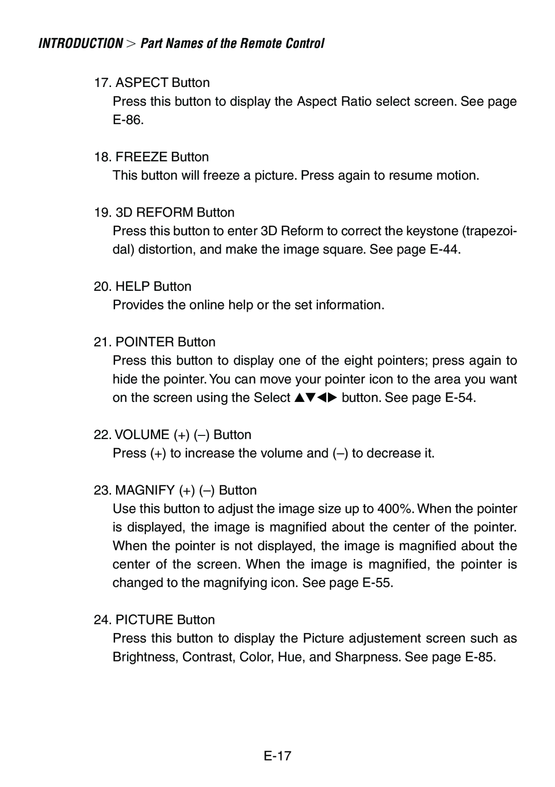 Dukane 8761, 8760 user manual Introduction Part Names of the Remote Control 