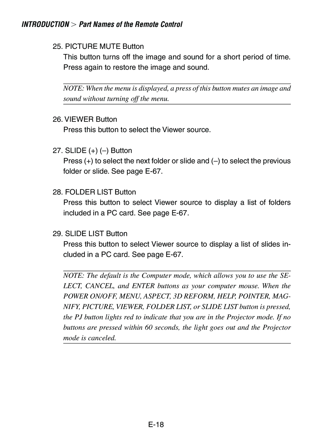 Dukane 8760, 8761 user manual Introduction Part Names of the Remote Control 