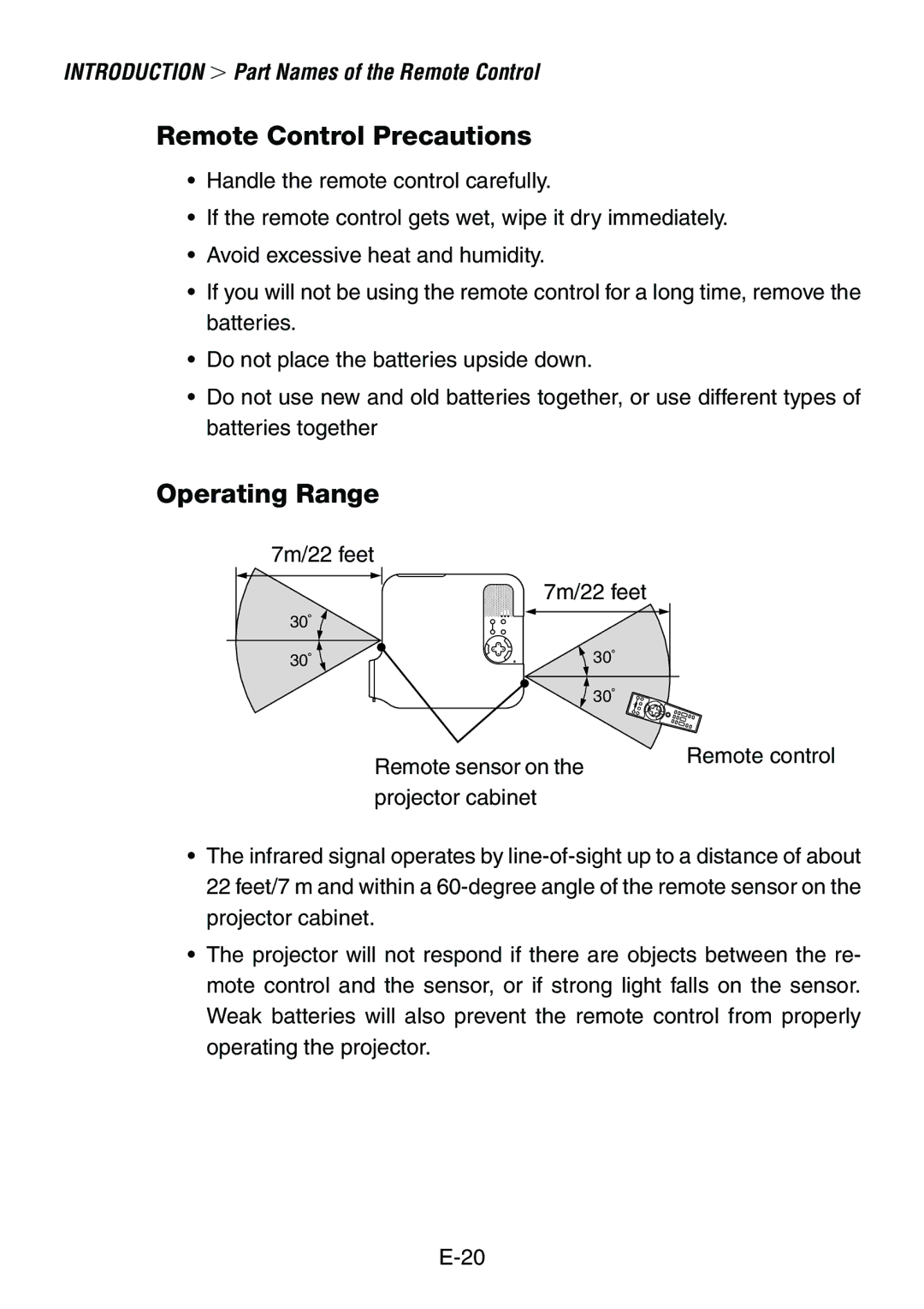 Dukane 8760, 8761 user manual Remote Control Precautions, Operating Range 