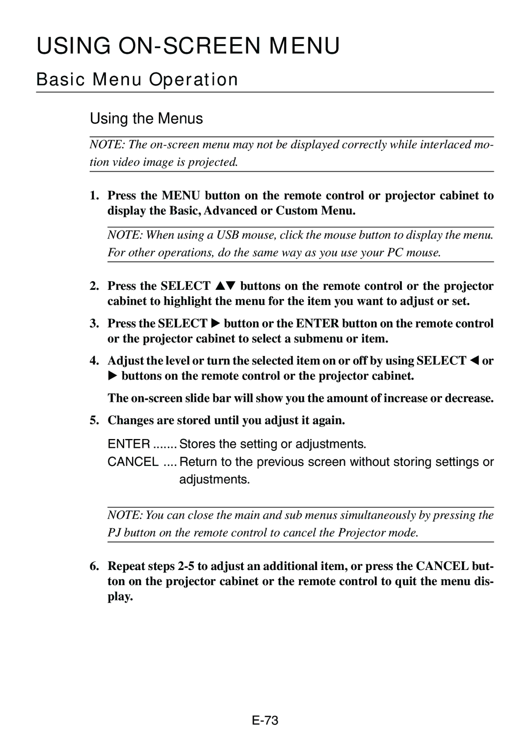 Dukane 8761, 8760 user manual Basic Menu Operation, Using the Menus 