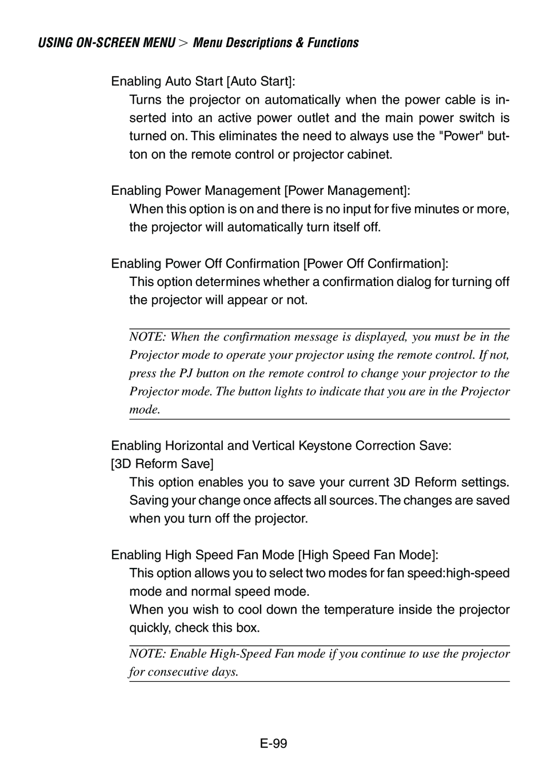 Dukane 8761, 8760 user manual Using ON-SCREEN Menu Menu Descriptions & Functions 