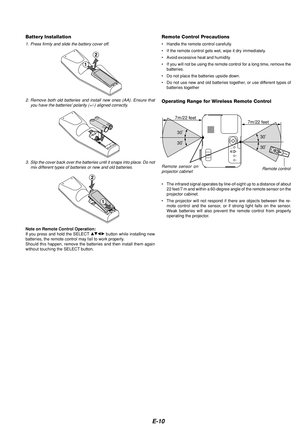 Dukane 8766 manual Battery Installation, 7m/22 feet 