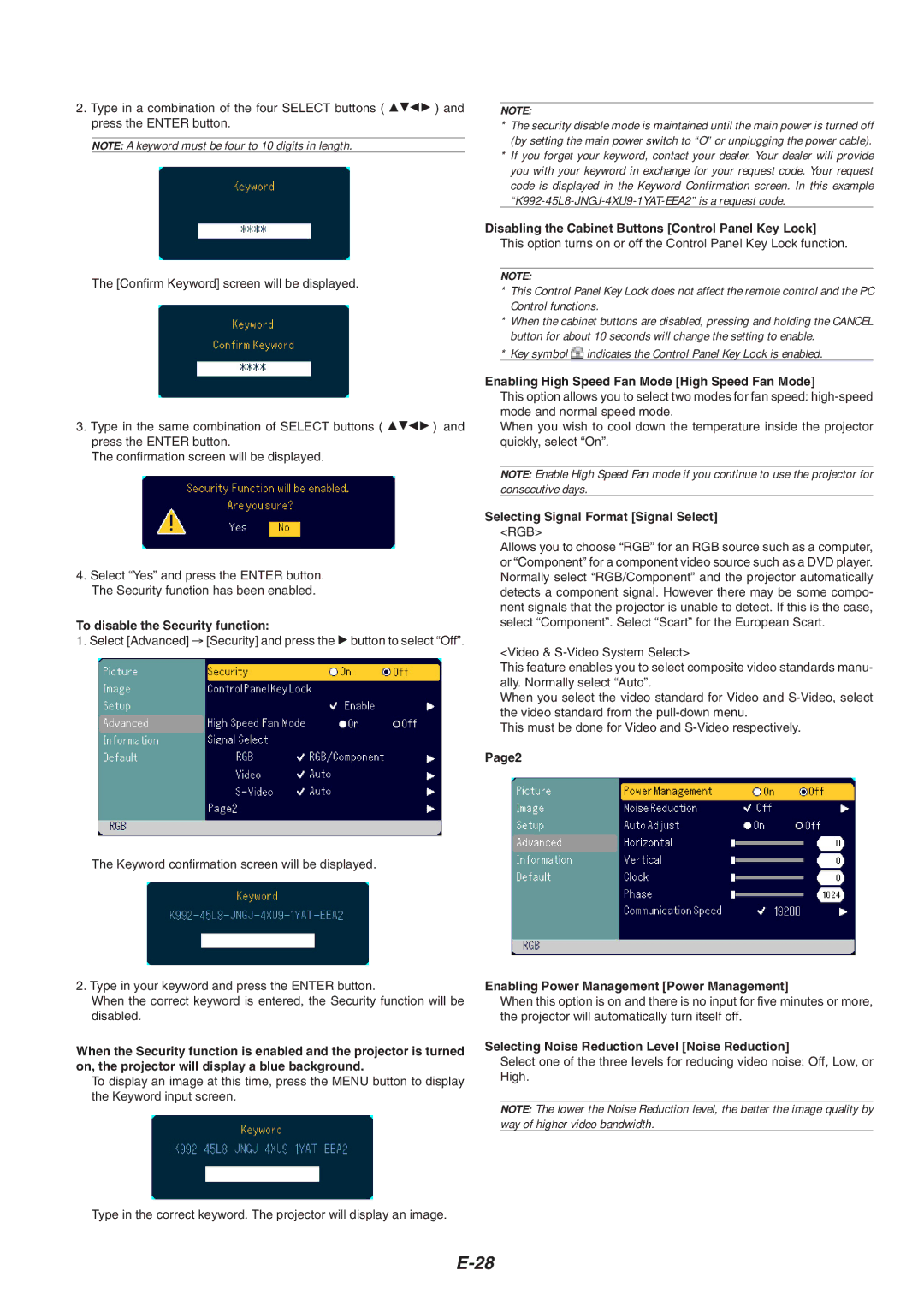 Dukane 8767, 8054 manual Selecting Noise Reduction Level Noise Reduction 