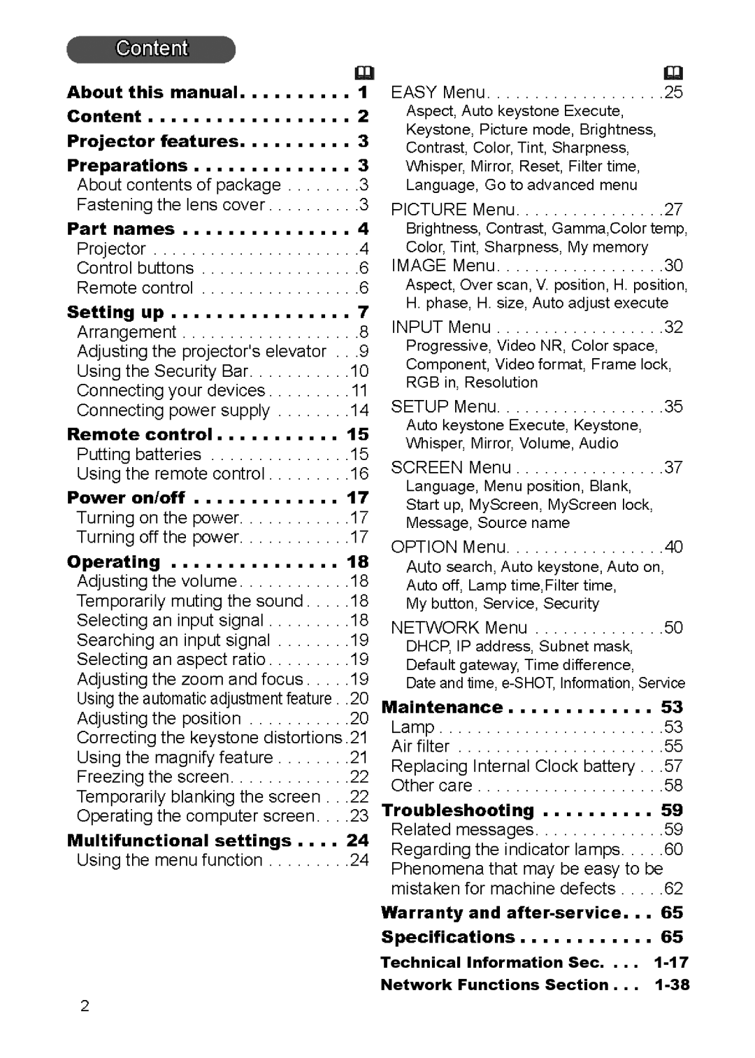 Dukane 8776-RJ, 8755E-RJ user manual Technical Information Sec -17 Network Functions Section 