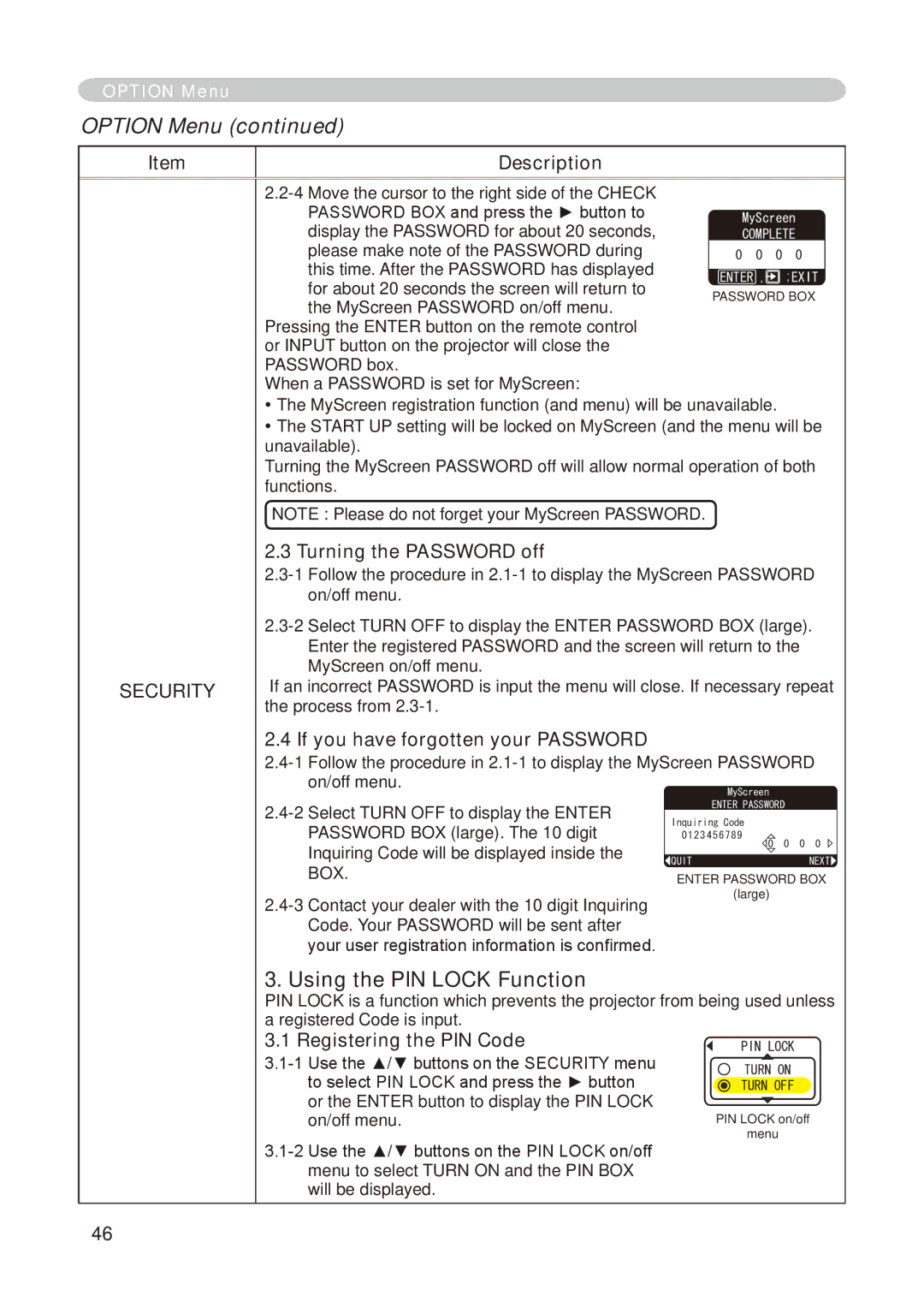 Dukane 8776-RJ, 8755E-RJ user manual Using the PIN Lock Function, Turning the Password off, Registering the PIN Code 