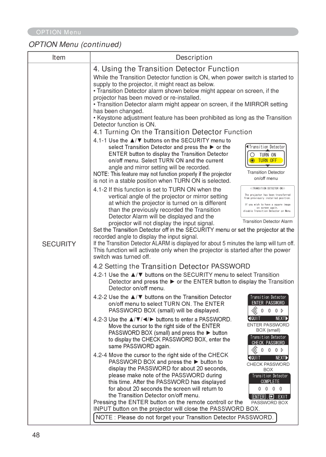 Dukane 8776-RJ, 8755E-RJ user manual Using the Transition Detector Function, Turning On the Transition Detector Function 