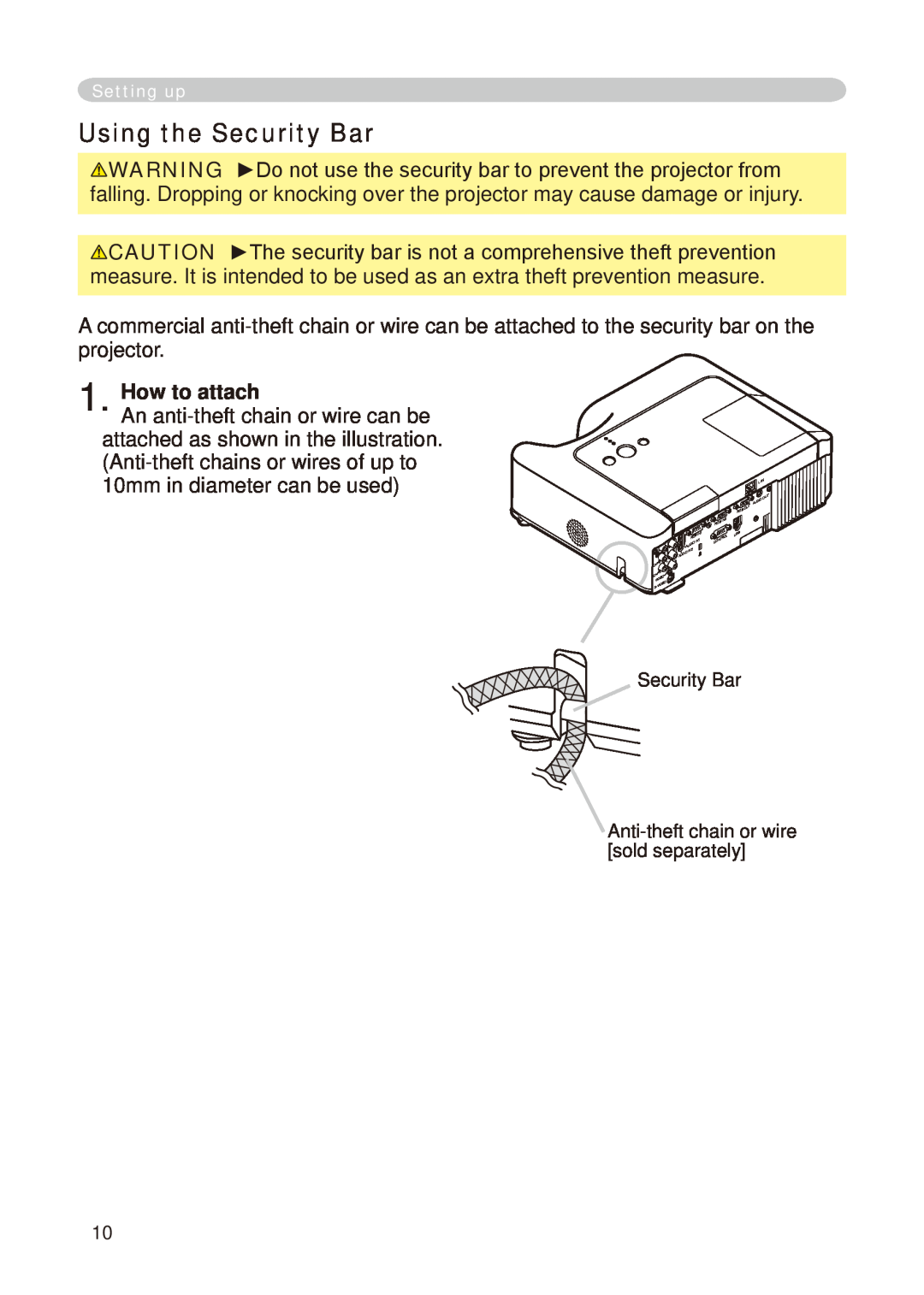 Dukane 8776-RJ, 8755E-RJ user manual Using the Security Bar, How to attach 