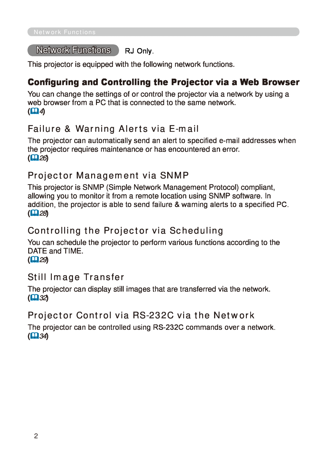 Dukane 8776-RJ, 8755E-RJ Configuring and Controlling the Projector via a Web Browser, Failure & Warning Alerts via E-mail 