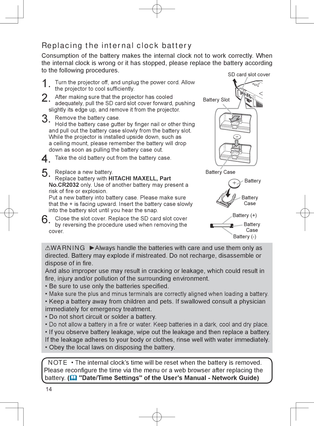 Dukane 8781 user manual Replacing the internal clock battery 