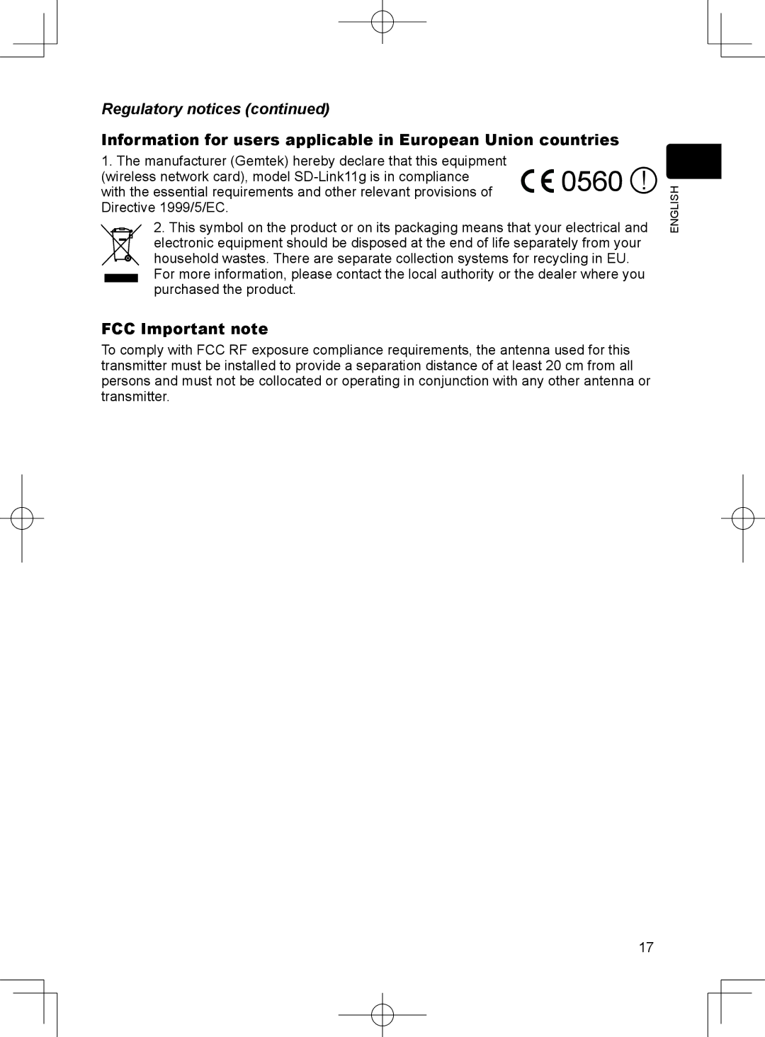 Dukane 8781 user manual Information for users applicable in European Union countries, FCC Important note 