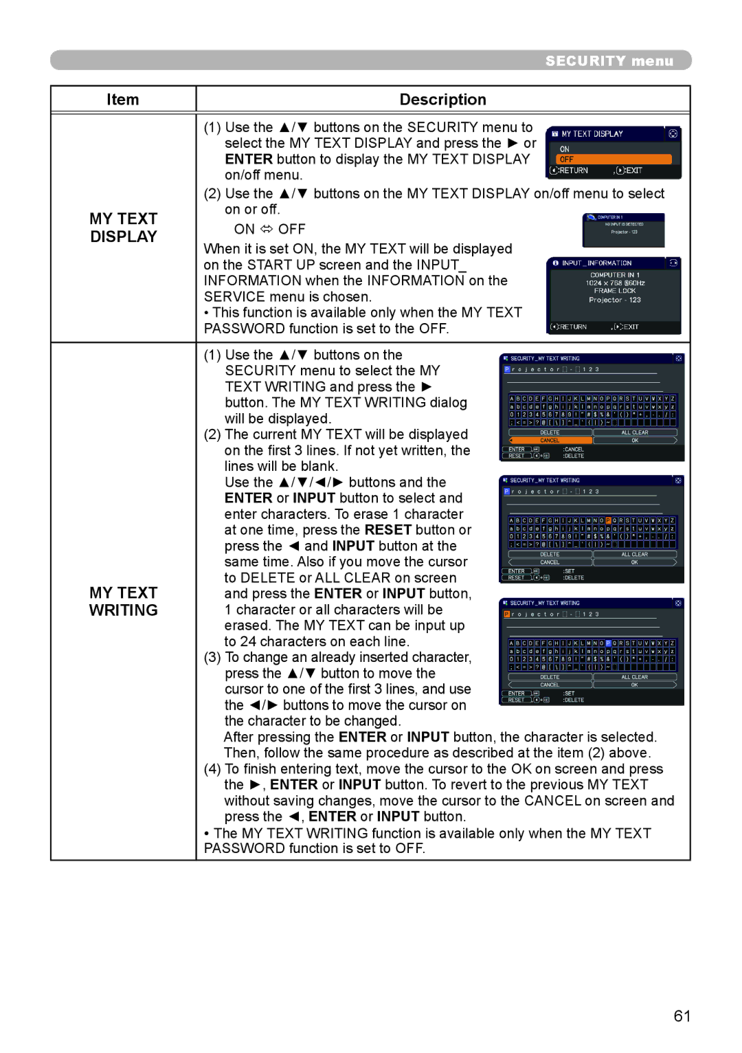 Dukane 8793h user manual MY Text, Writing 