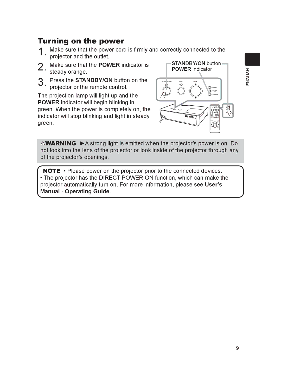 Dukane 8793h user manual Turning on the power 