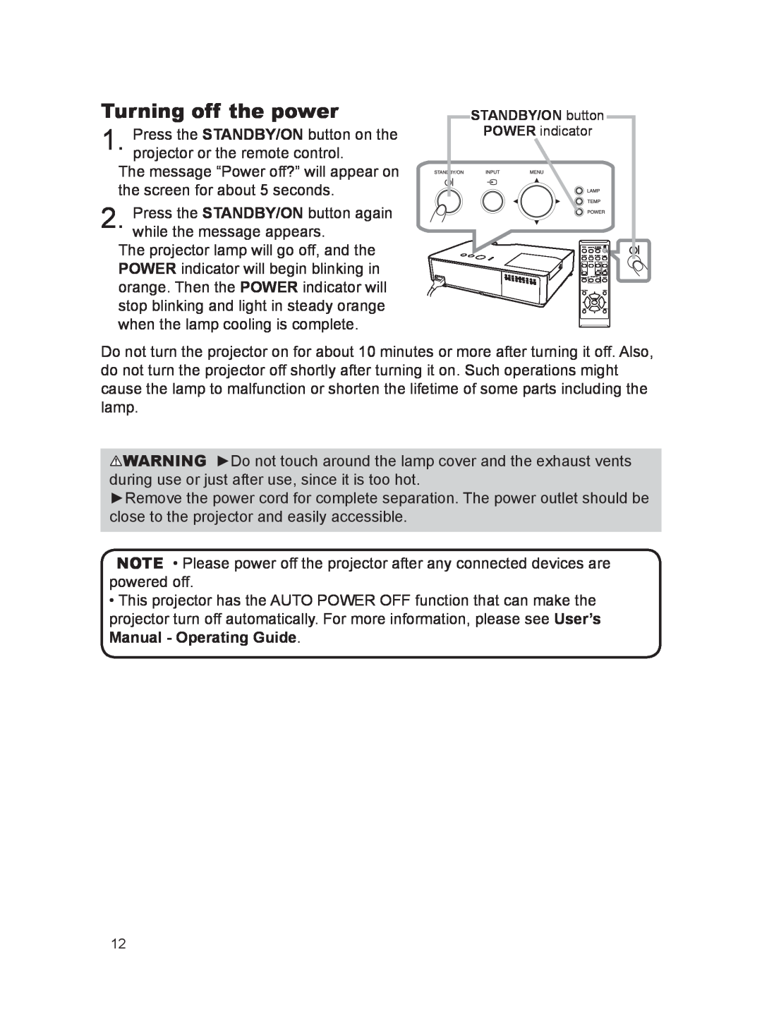 Dukane 8793h user manual Turning off the power, POWER indicator 