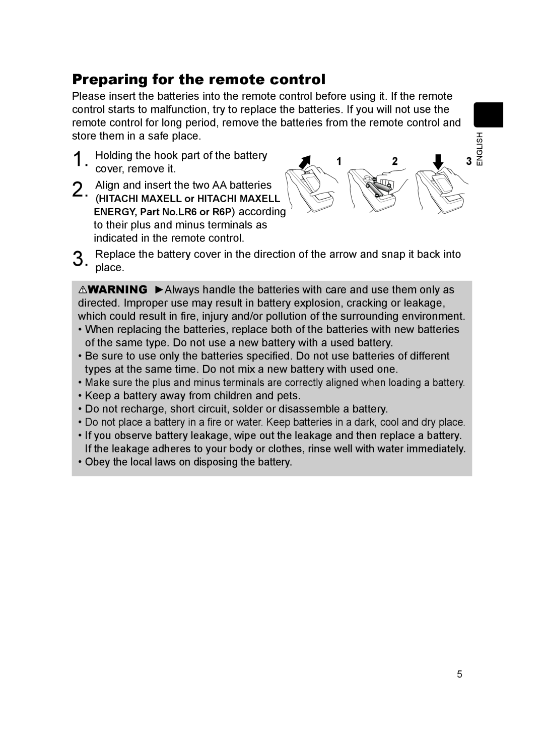 Dukane 8793h user manual Preparing for the remote control 