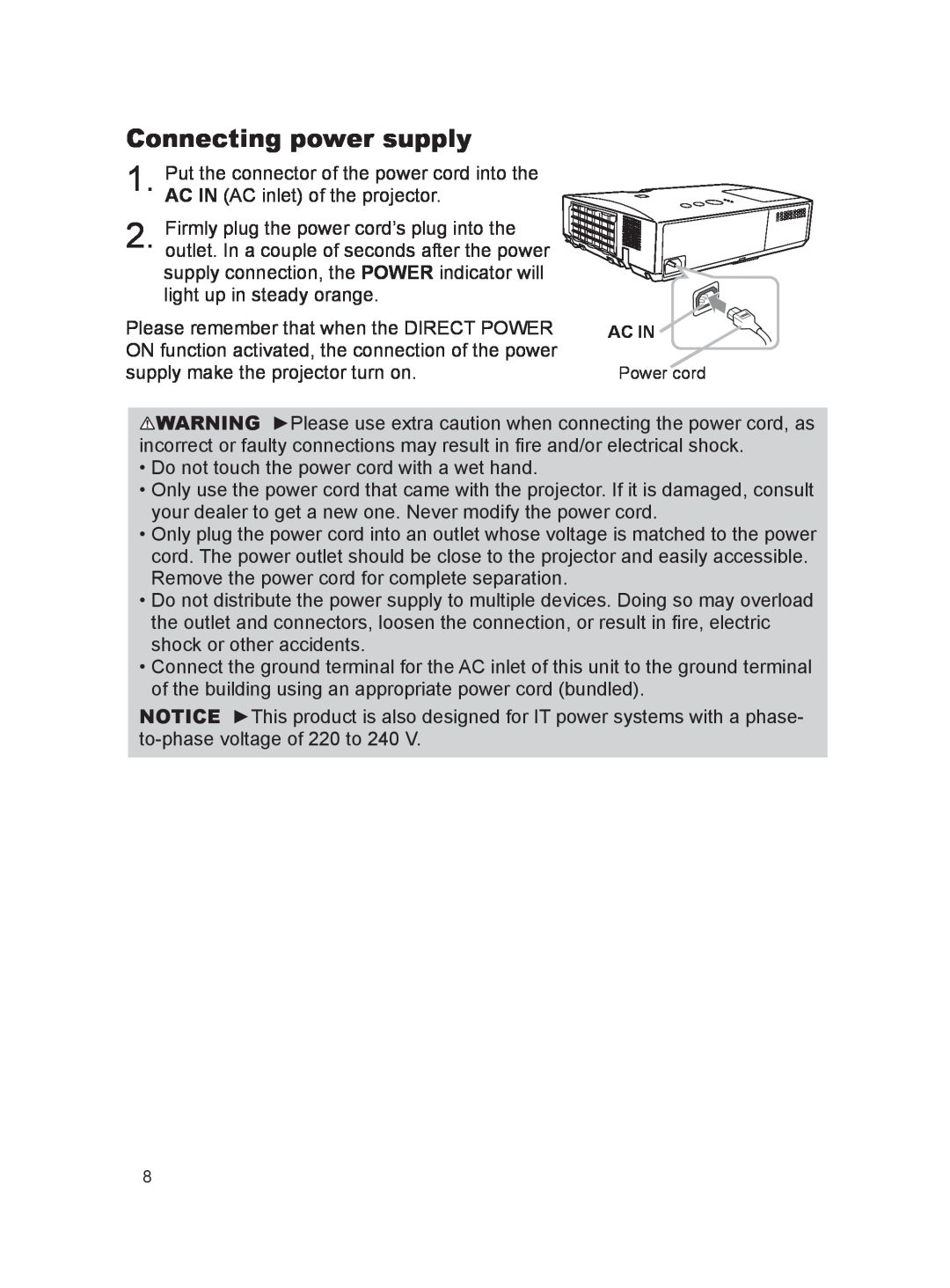Dukane 8793h user manual Connecting power supply 