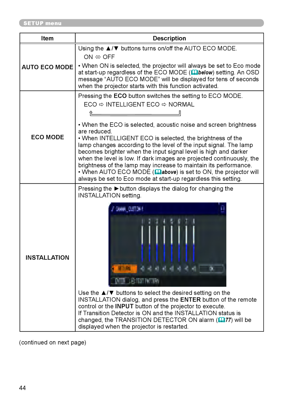 Dukane 8755L-RJ, 8794H-RJ, 8795H-RJ manual Auto ECO Mode 