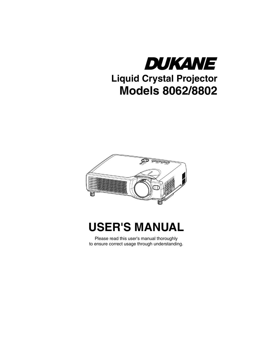 Dukane manual Models 8062/8802 