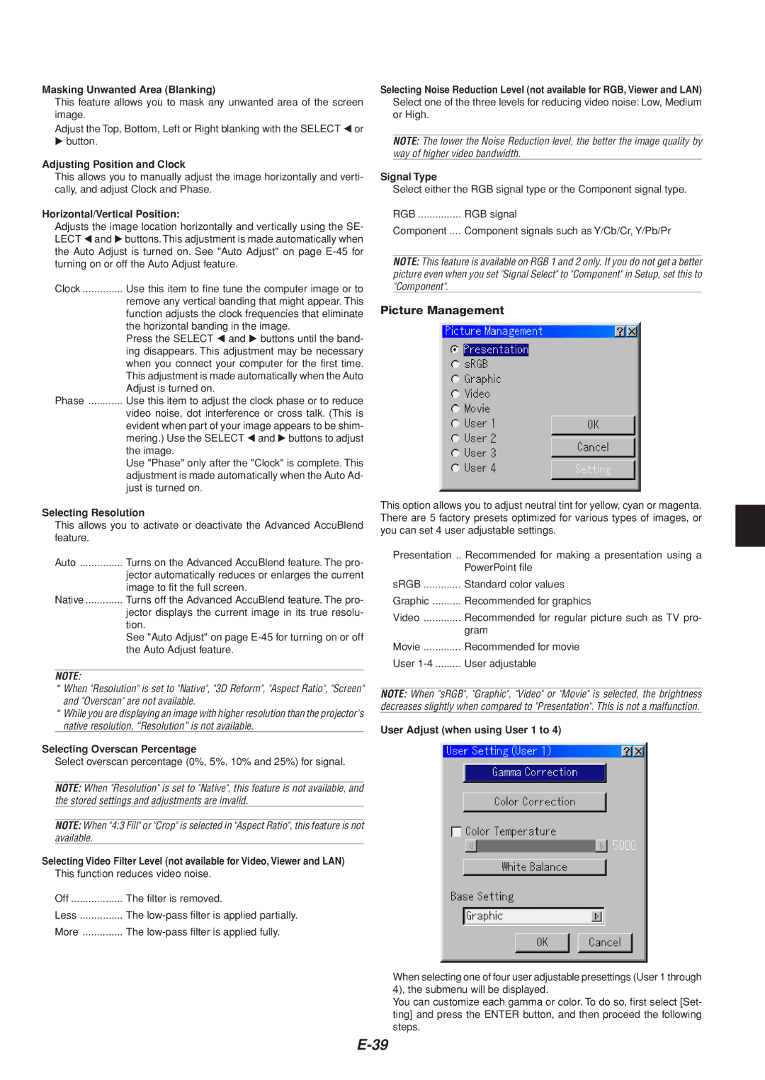 Dukane 8805 user manual Picture Management 