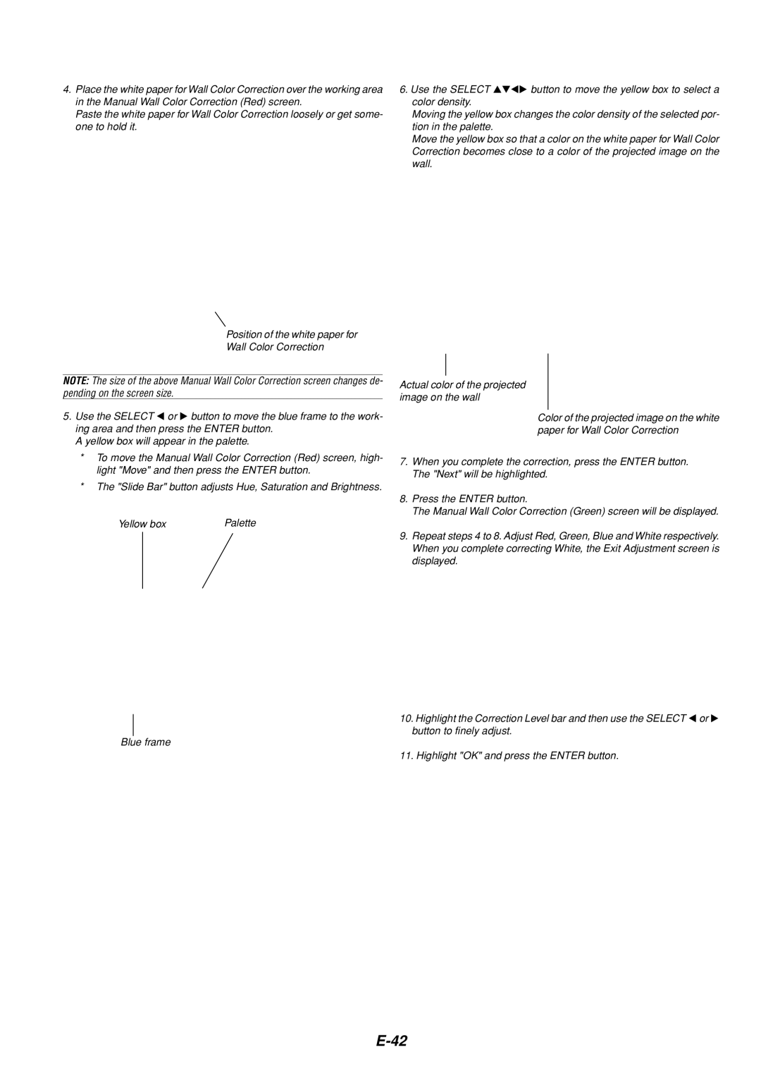 Dukane 8805 user manual Button to move the yellow box to select a 