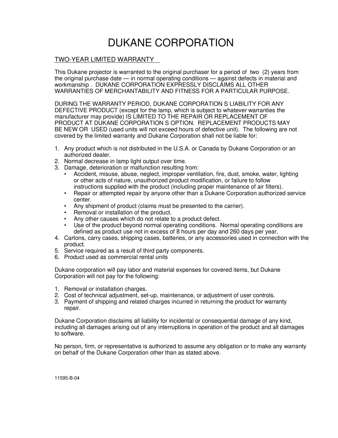 Dukane 8805 user manual Dukane Corporation 