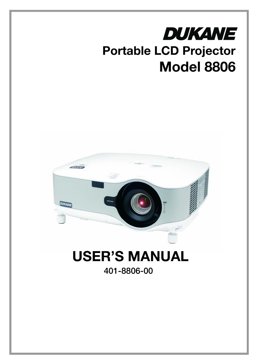 Dukane 8806 user manual USER’S Manual 