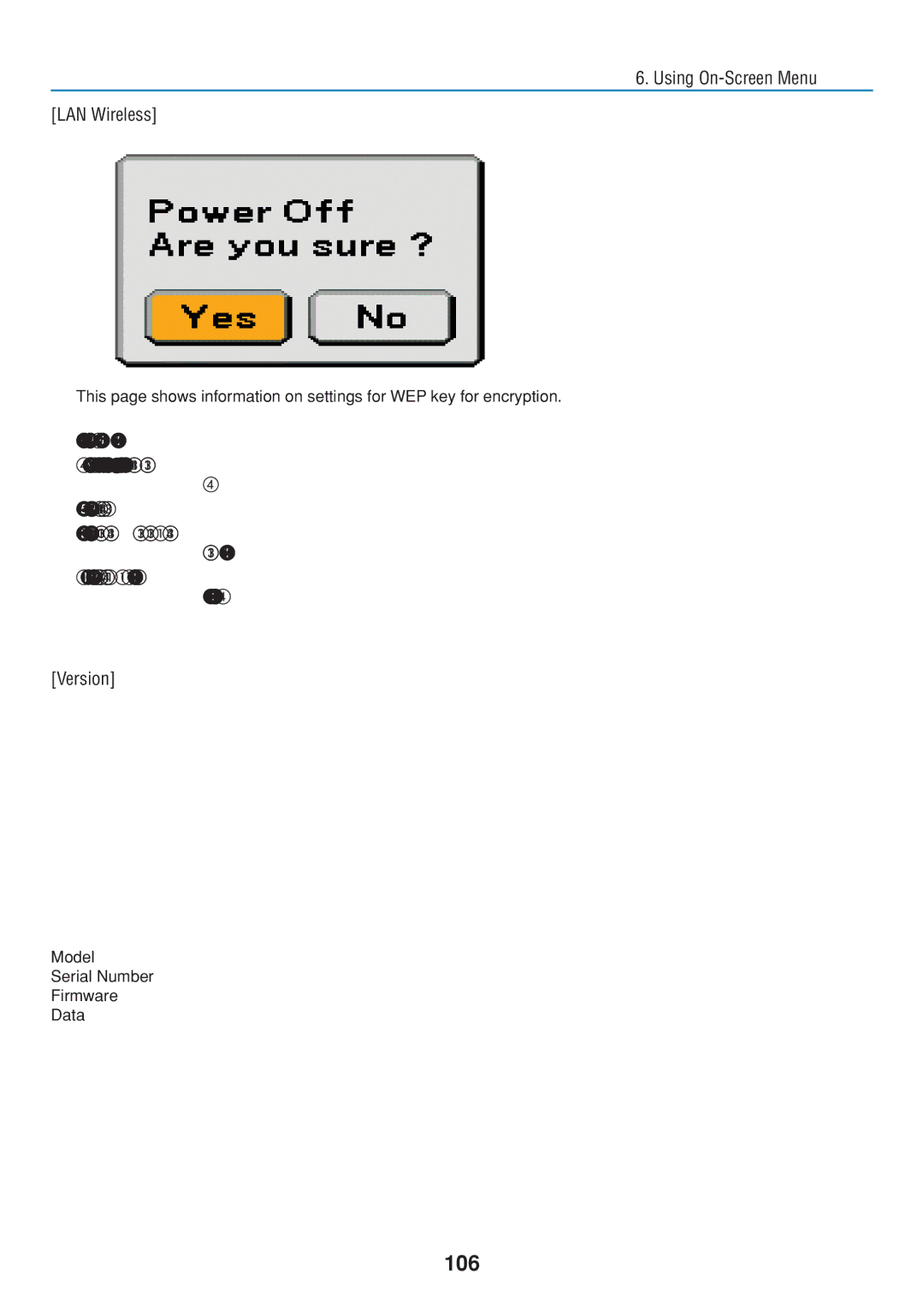 Dukane 8806 user manual 106, Using On-Screen Menu LAN Wireless, Version 