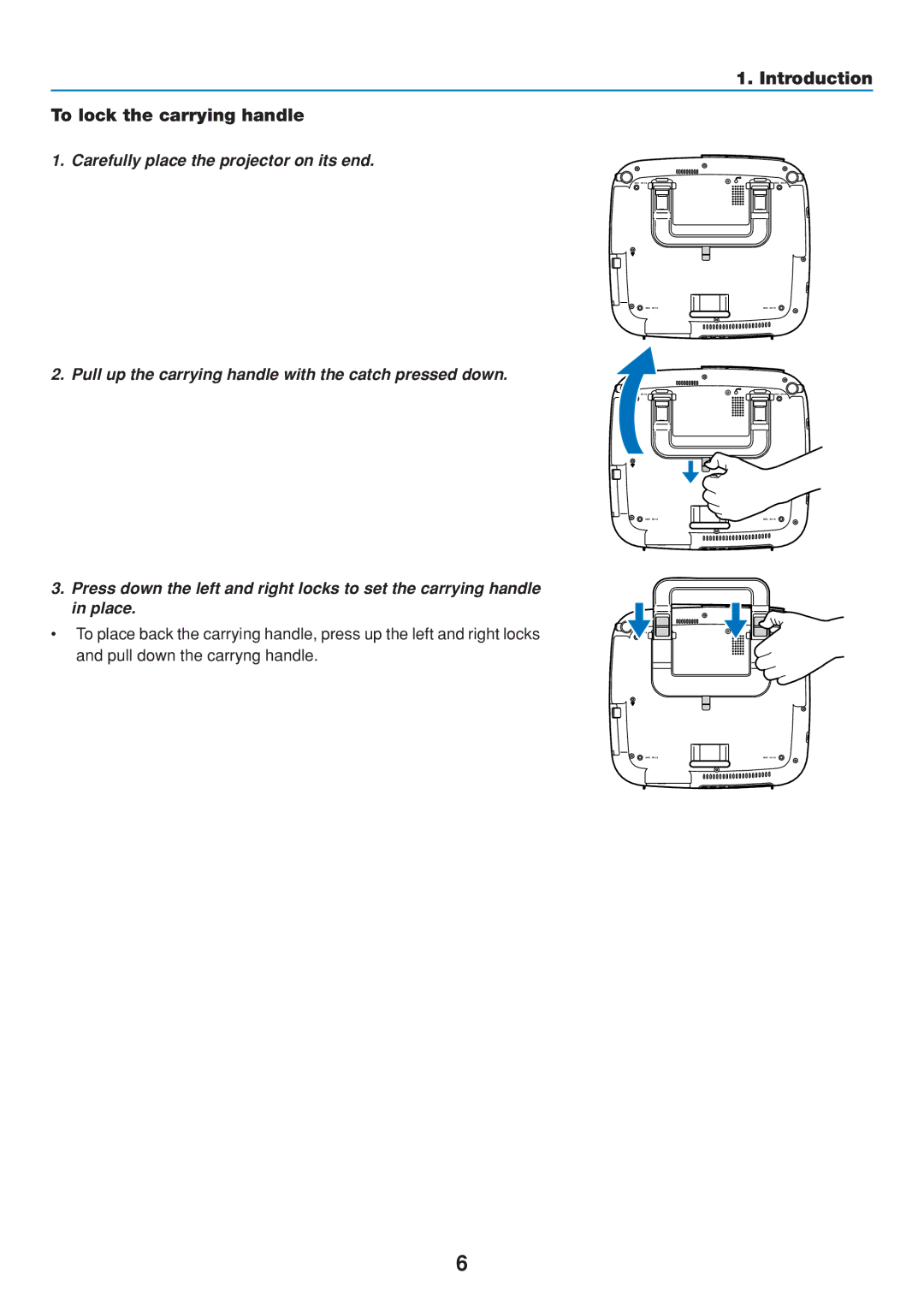 Dukane 8806 user manual Introduction To lock the carrying handle 