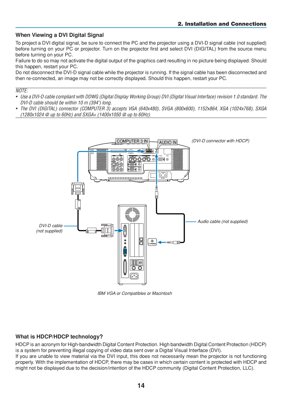 Dukane 8806 user manual What is HDCP/HDCP technology?, Computer 3 Audio 