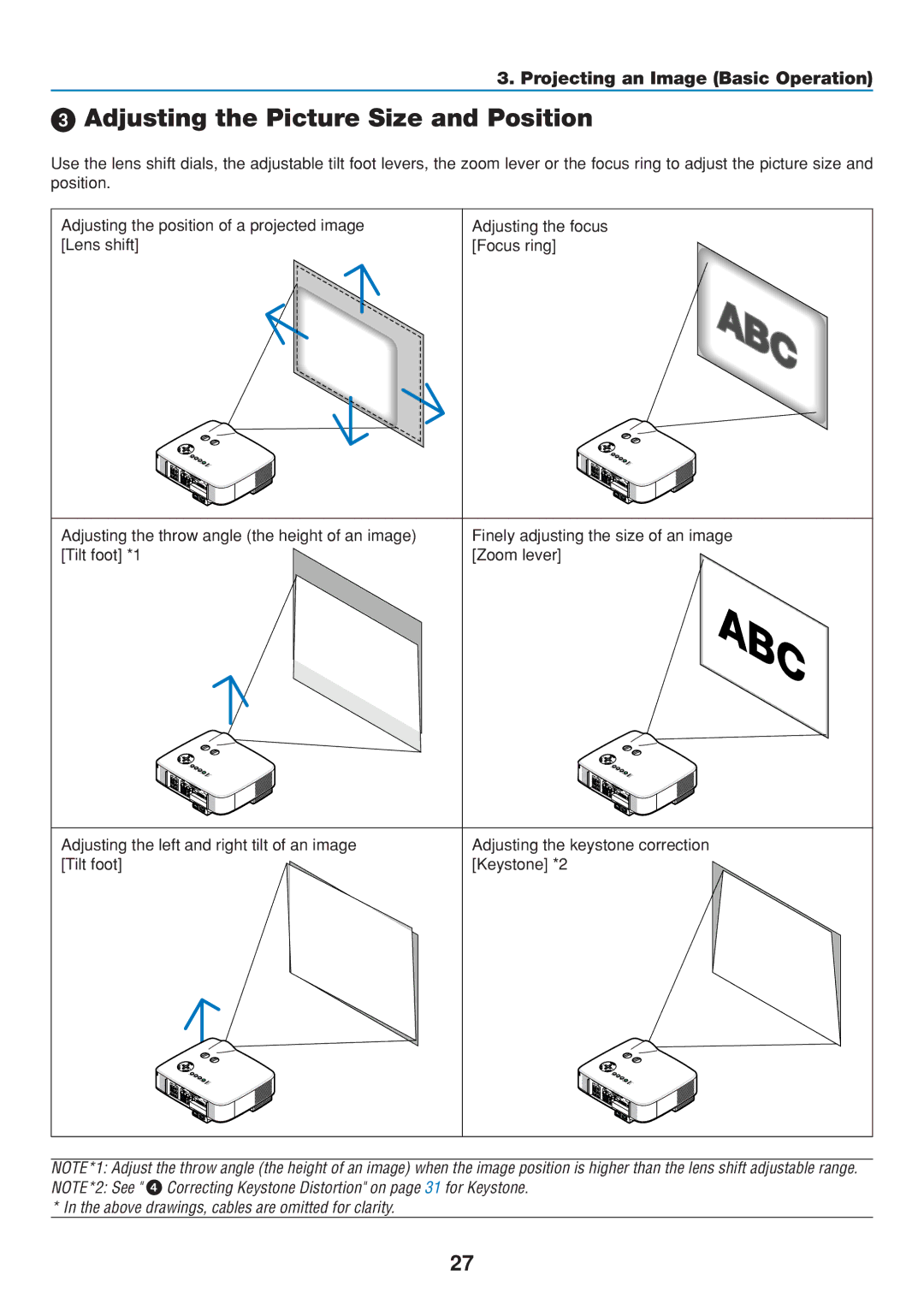 Dukane 8806 user manual Adjusting the Picture Size and Position 