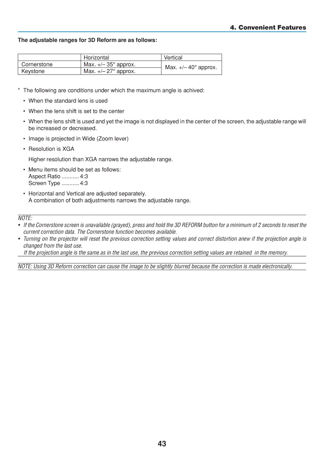 Dukane 8806 user manual Adjustable ranges for 3D Reform are as follows 