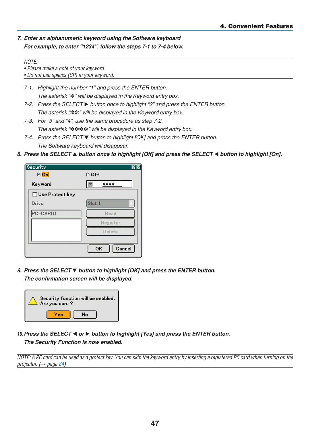 Dukane 8806 user manual Convenient Features 