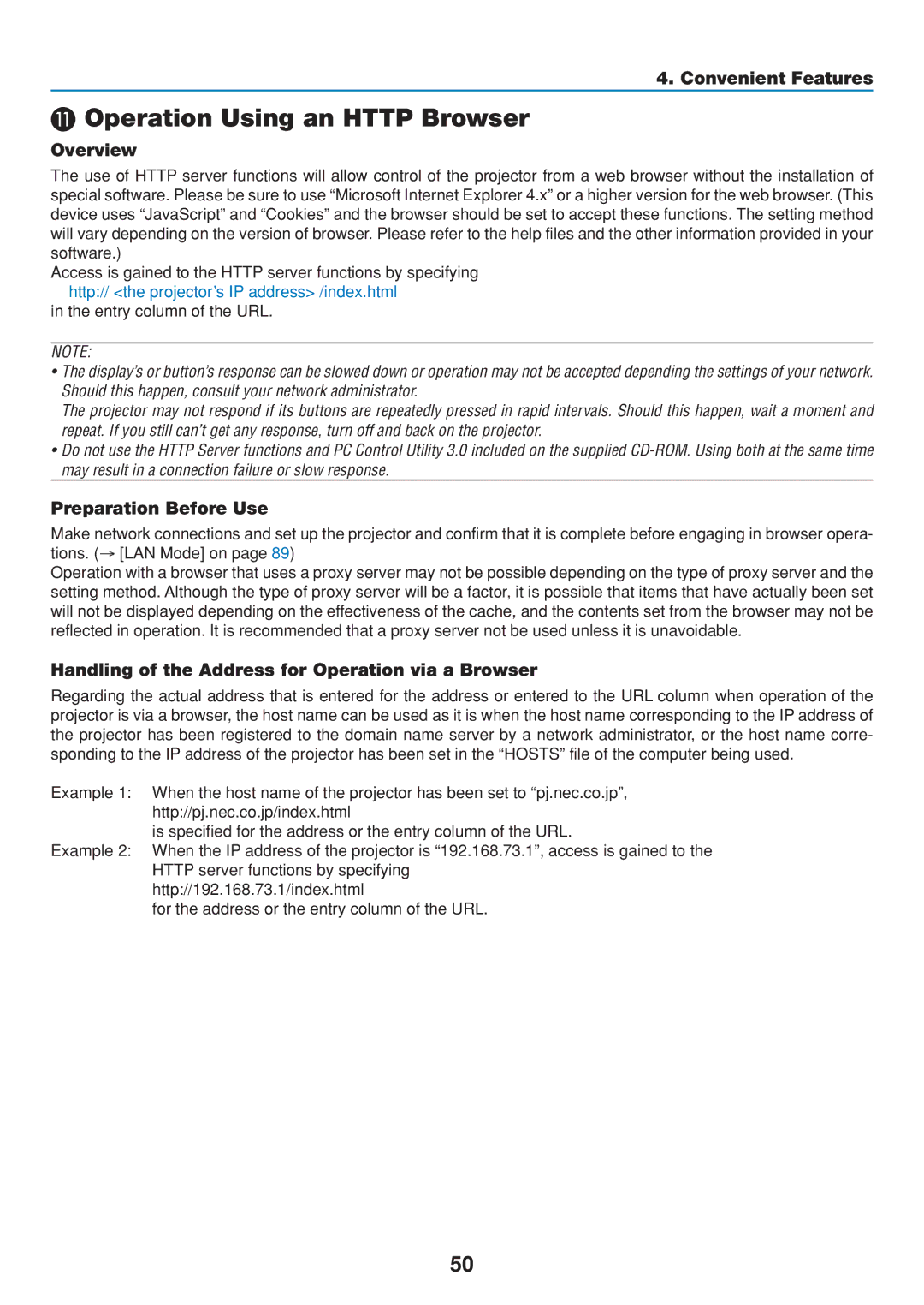 Dukane 8806 user manual Operation Using an Http Browser, Overview, Preparation Before Use 