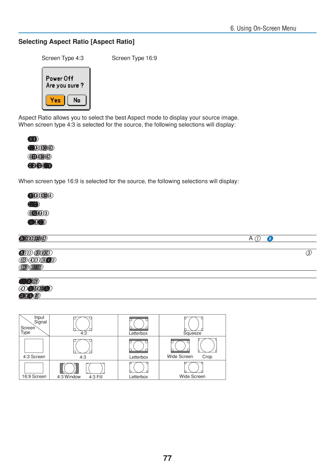 Dukane 8806 user manual Using On-Screen Menu Selecting Aspect Ratio Aspect Ratio, Standard 169 aspect 