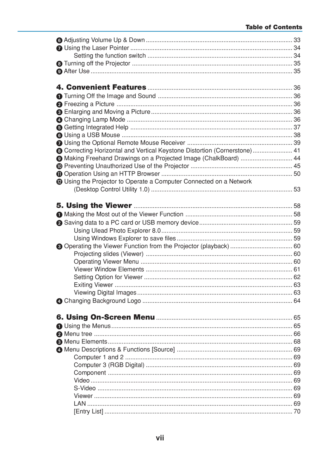 Dukane 8806 user manual Vii, Table of Contents 