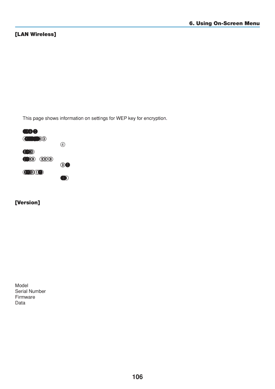 Dukane 8808 user manual 106, Using On-Screen Menu LAN Wireless, Version 