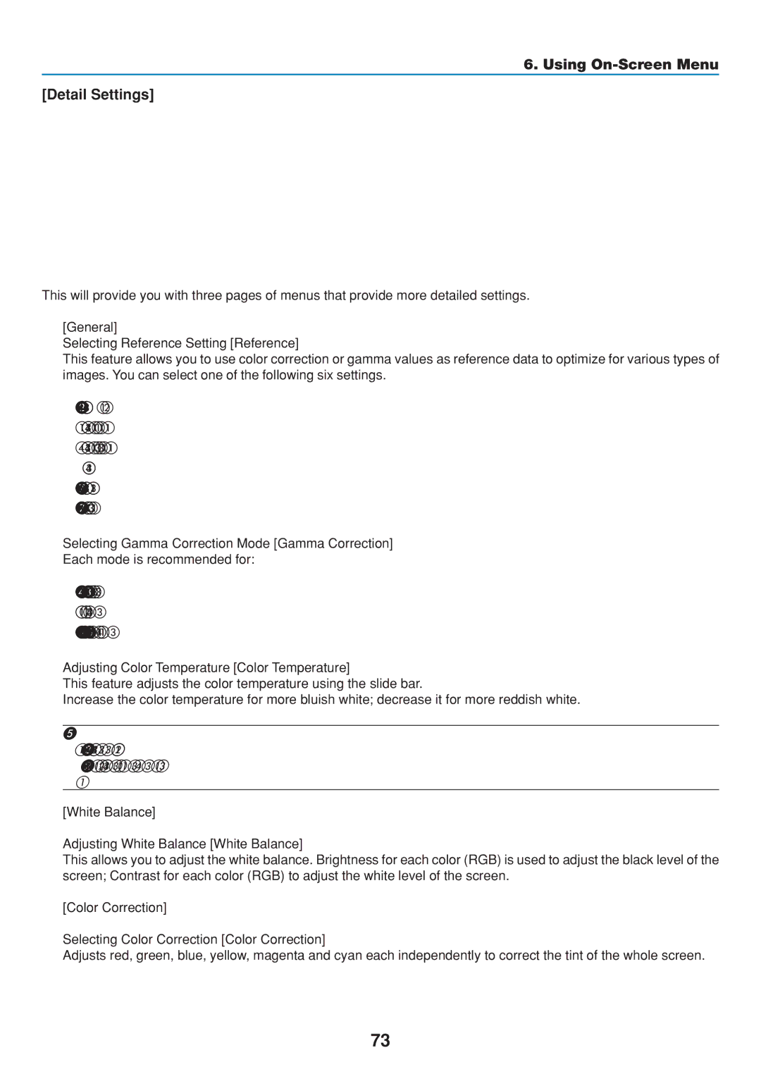 Dukane 8808 user manual Using On-Screen Menu Detail Settings 