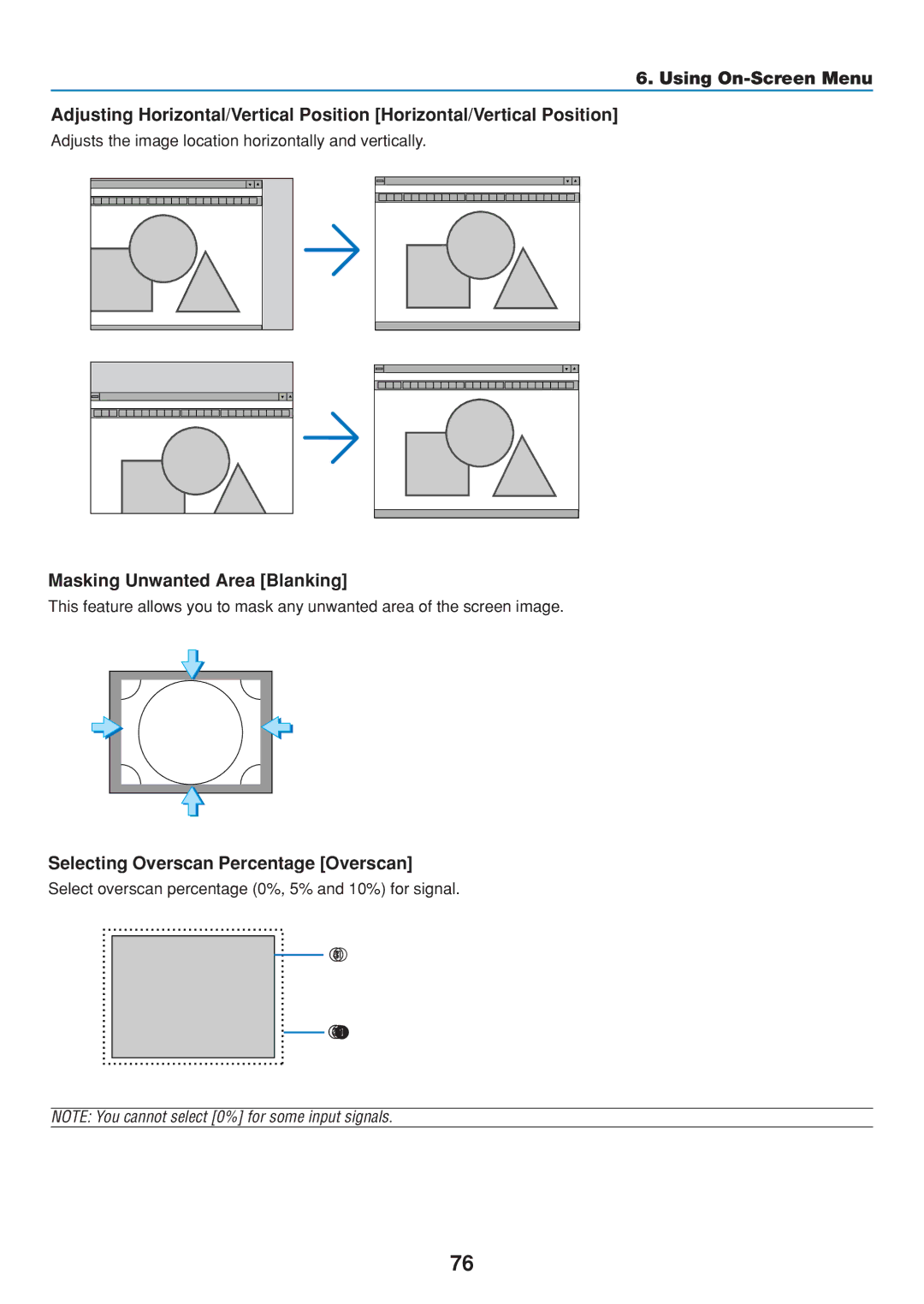 Dukane 8808 user manual Masking Unwanted Area Blanking, Selecting Overscan Percentage Overscan 