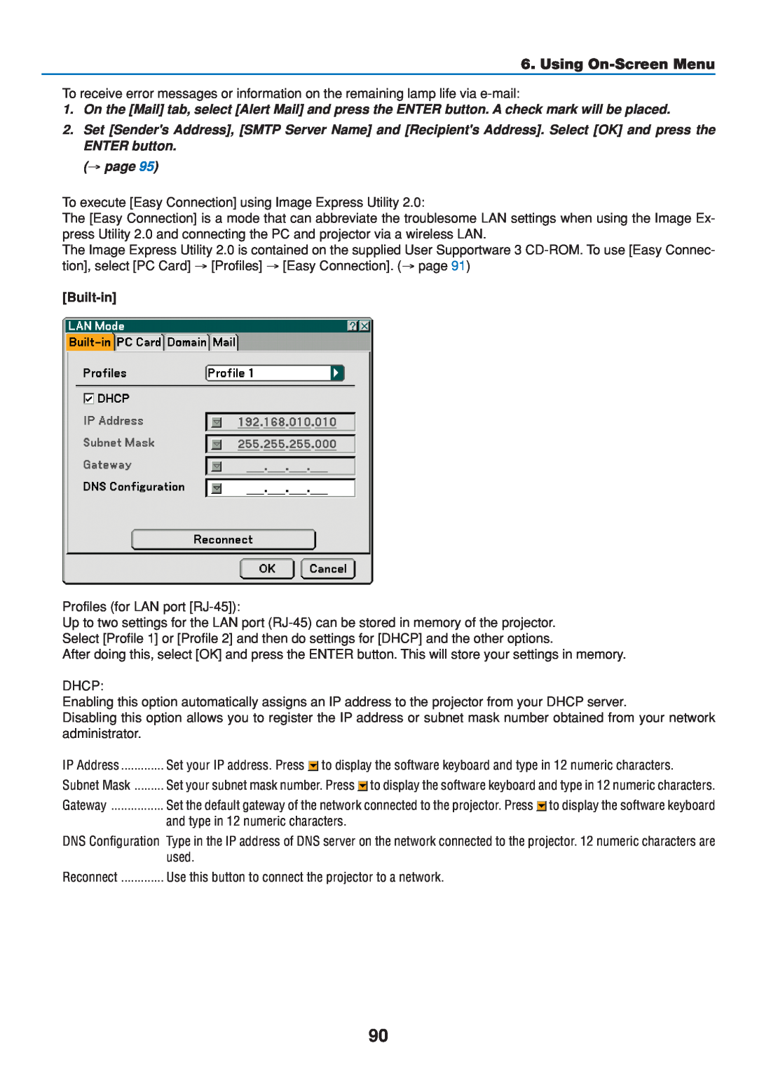 Dukane 8808 user manual Using On-Screen Menu, Built-in 