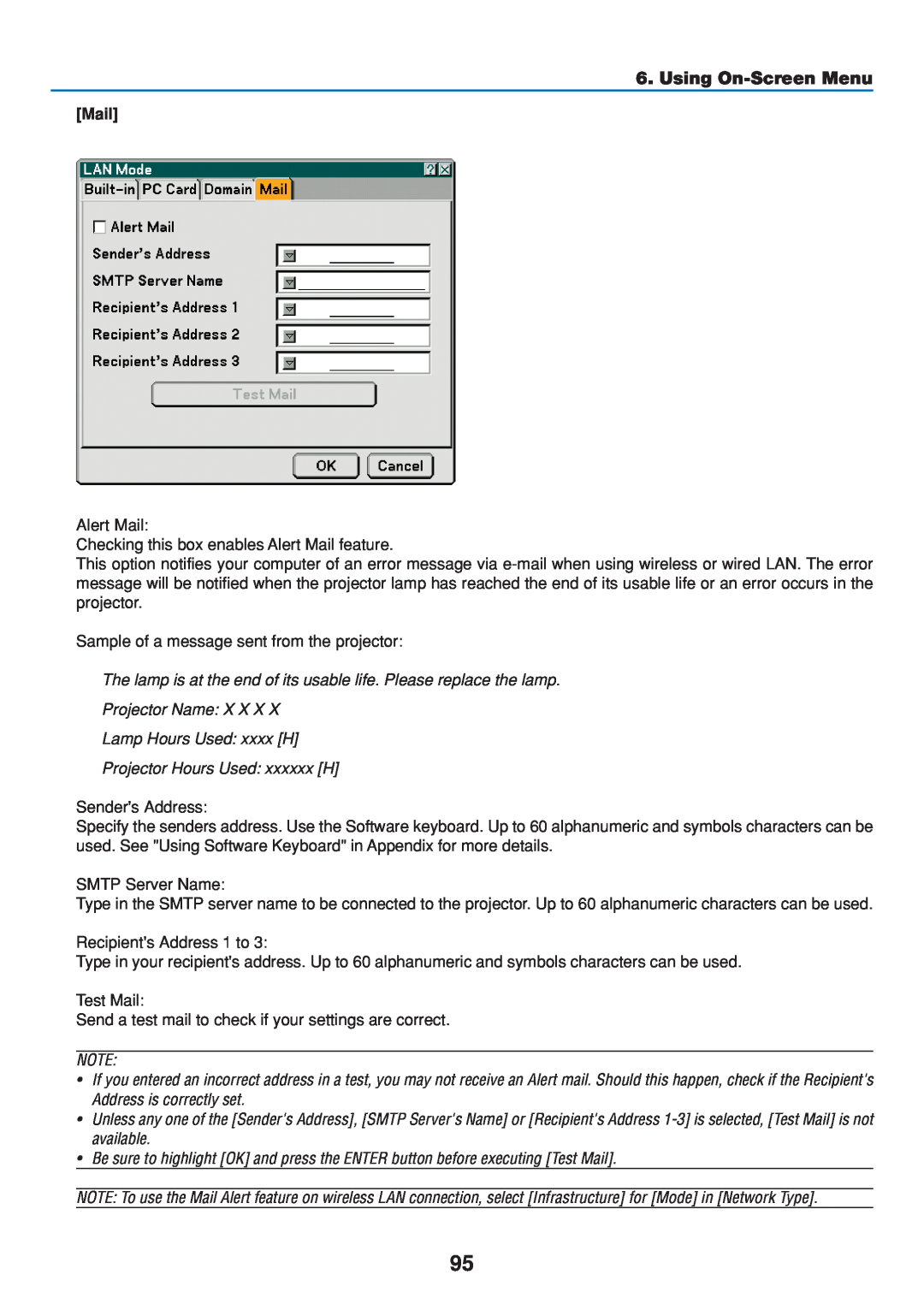 Dukane 8808 user manual Using On-Screen Menu, Mail 