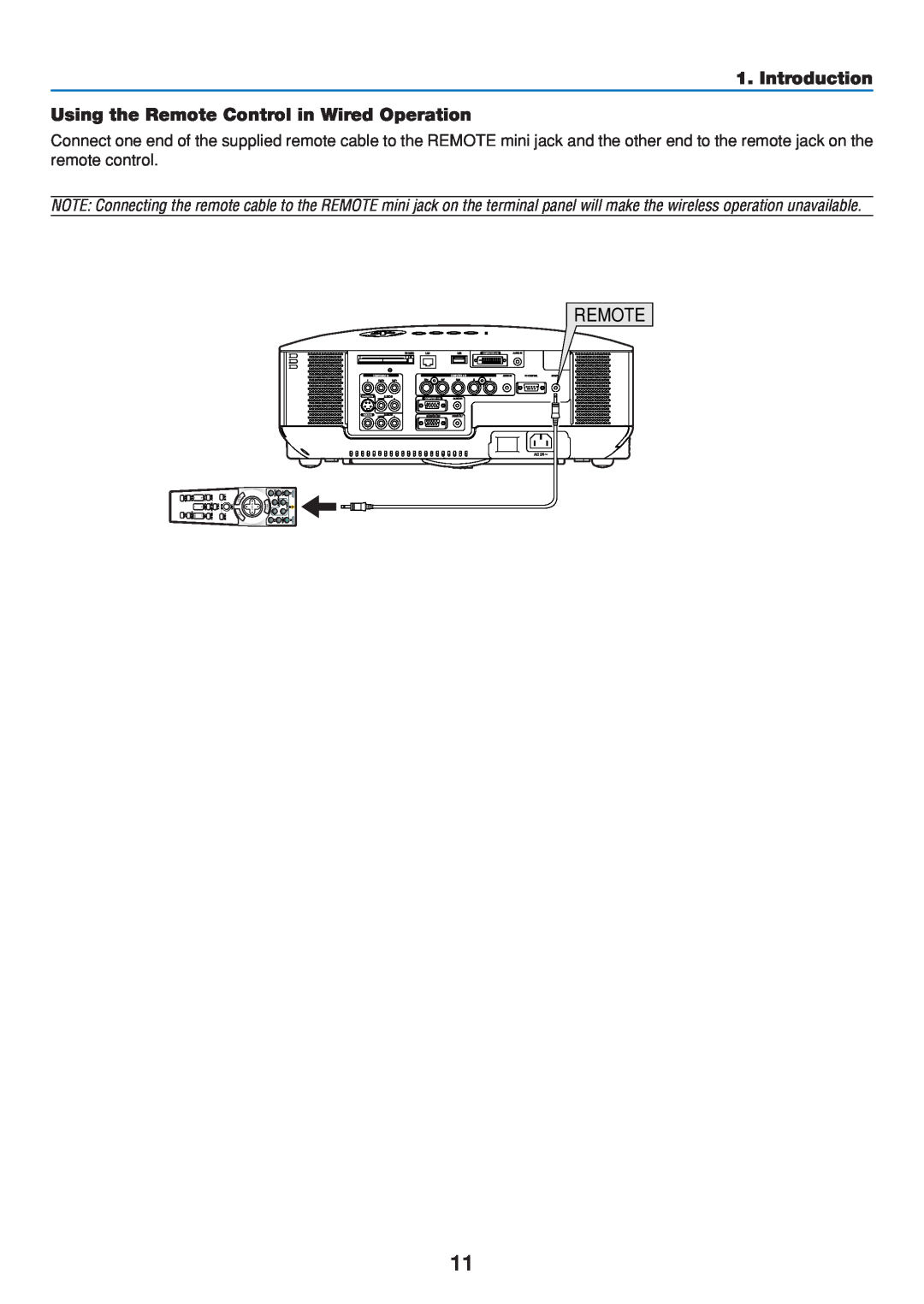 Dukane 8808 user manual Introduction Using the Remote Control in Wired Operation 