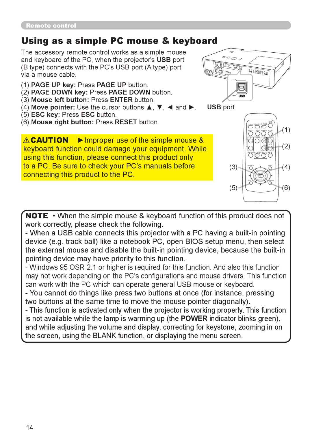 Dukane 8888 user manual Using as a simple PC mouse & keyboard 