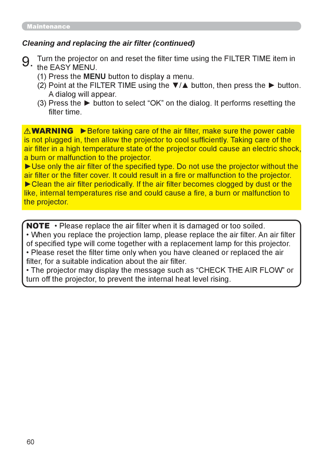 Dukane 8888 user manual Cleaning and replacing the air filter 