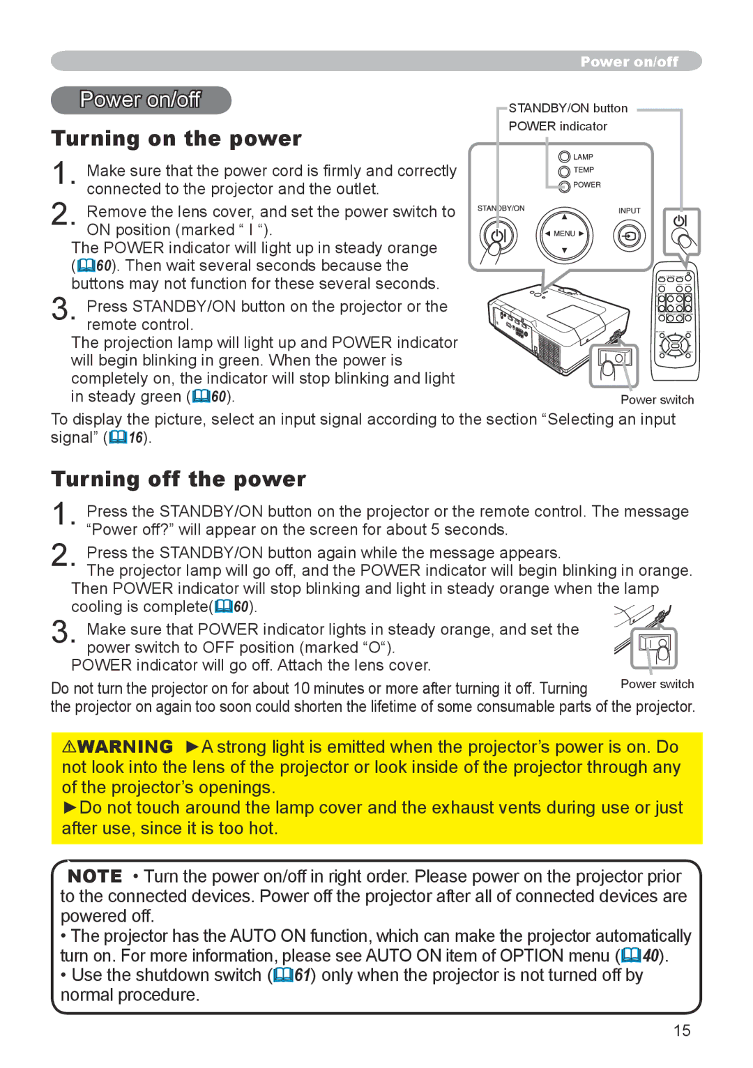 Dukane 8912-RJ, 8755G-RJ user manual Power on/off, Turning on the power, Turning off the power 